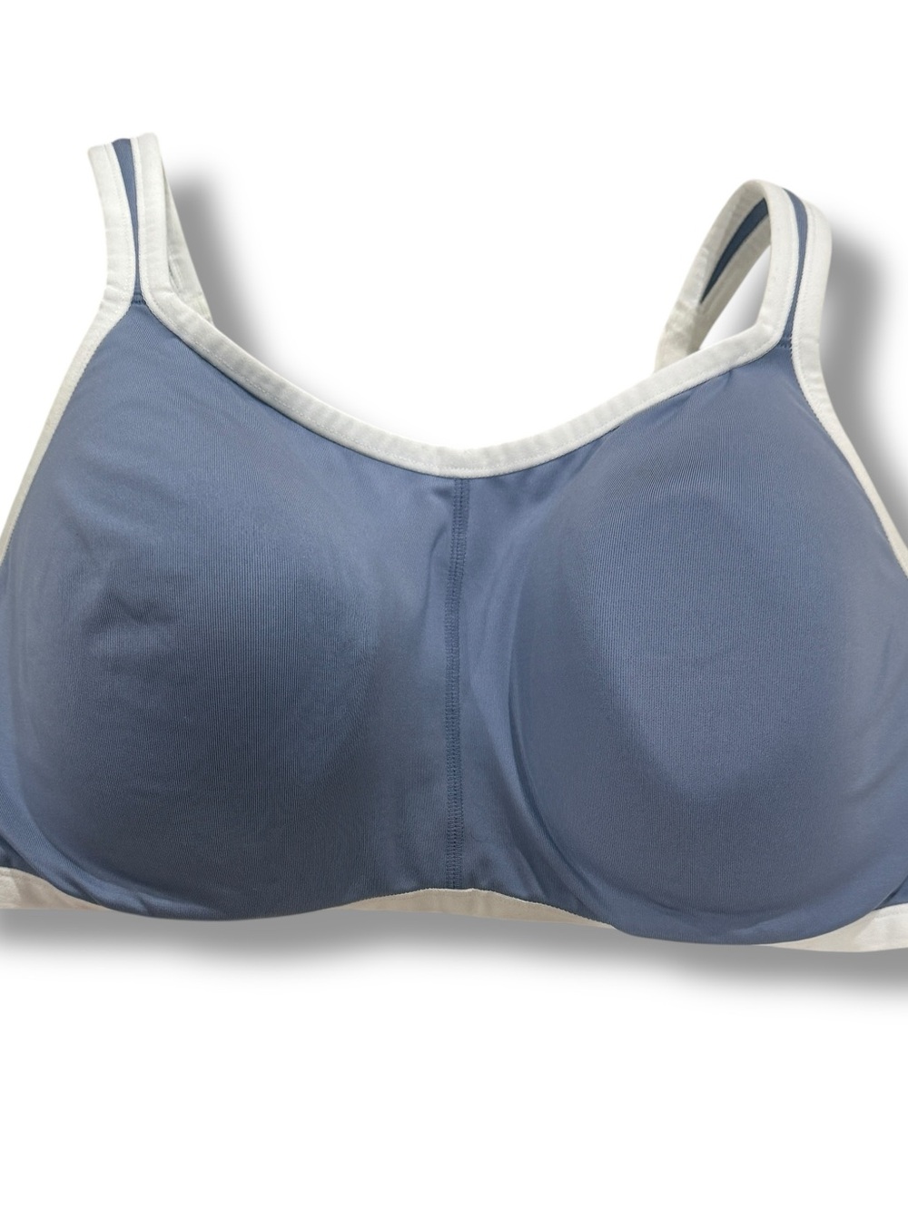 The Natori Yogi Sports Bra in blue and white adjustable 38 DD